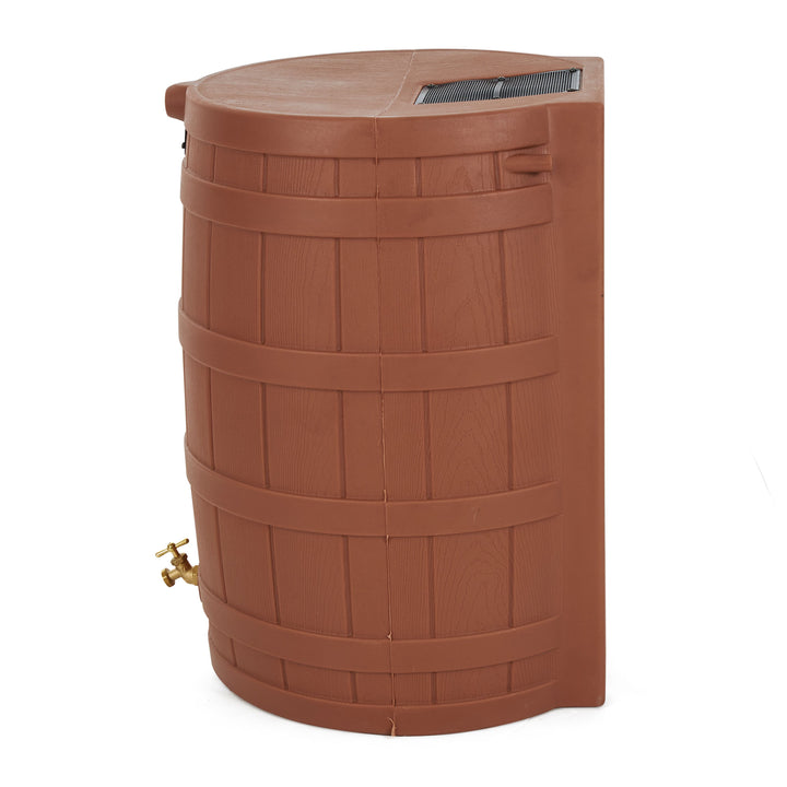 Good Ideas Rain Wizard Storage 50 Gallon Rain Barrel, Terra Cotta, (2 Pack)