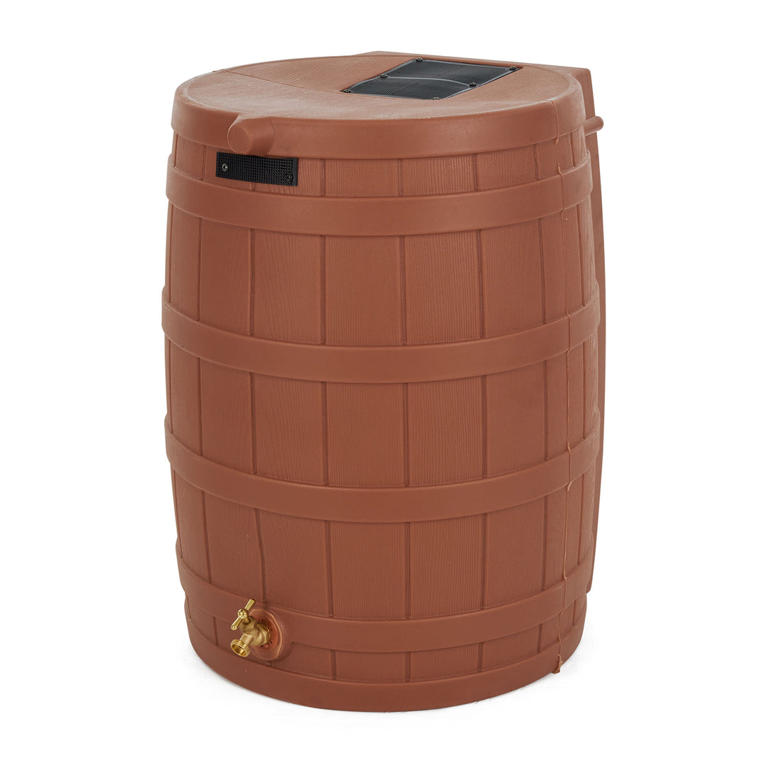 Good Ideas Rain Wizard Storage 50 Gallon Rain Barrel, Terra Cotta, (4 Pack)