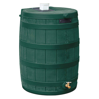 Good Ideas Rain Wizard Water Storage 50 Gallon Capacity Barrel, Green, (2 Pack) - VMInnovations