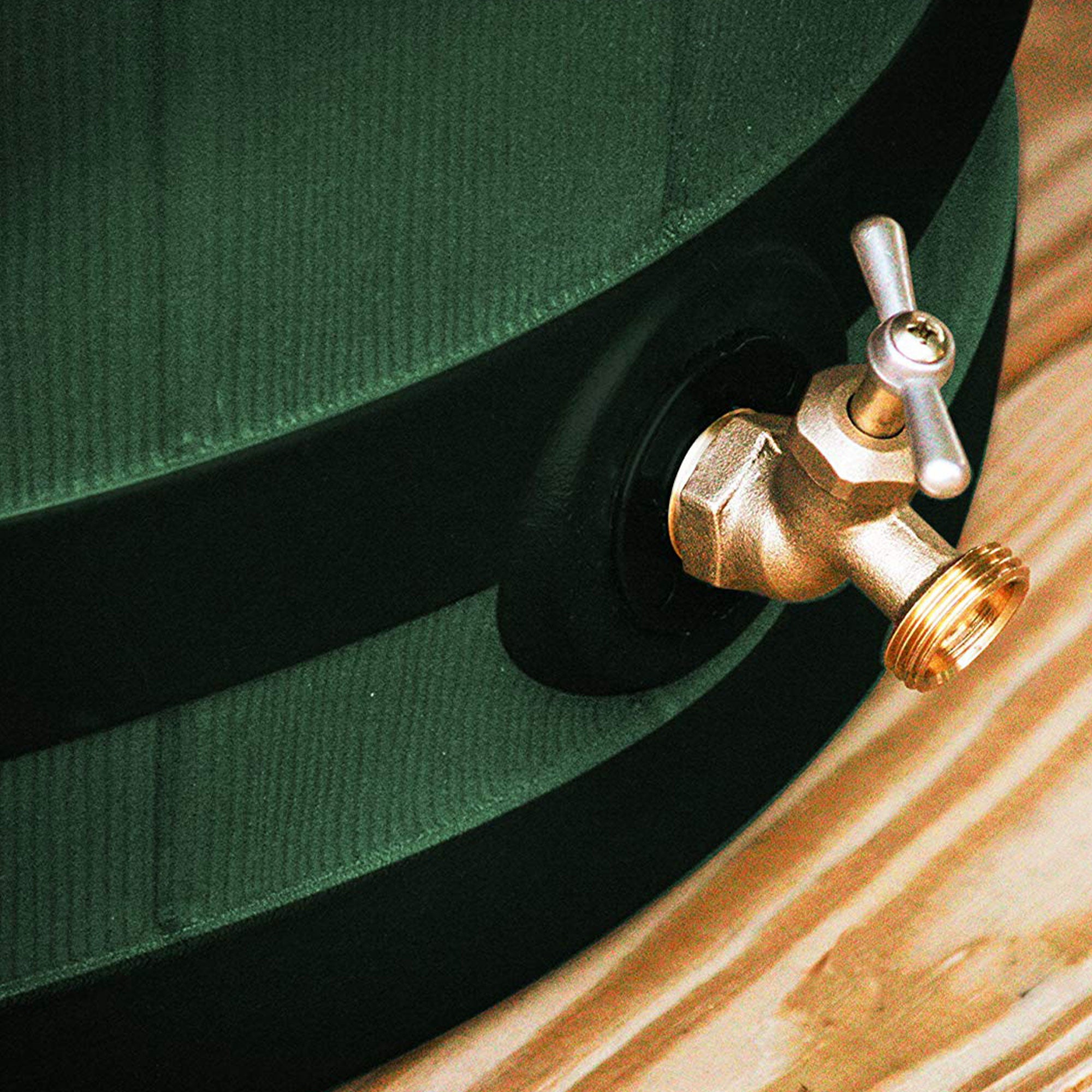 Good Ideas Rain Wizard Wood Rain Barrel with Darkened Ribs, Green, (3 Pack) - VMInnovations