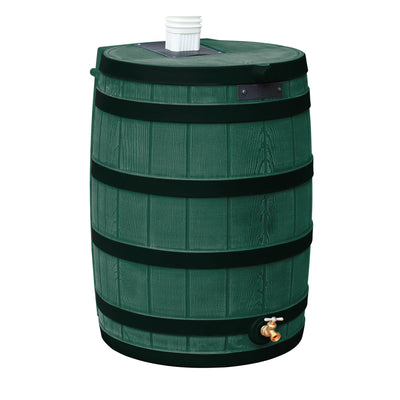 Good Ideas Rain Wizard Wood Rain Barrel with Darkened Ribs, Green, (4 Pack) - VMInnovations