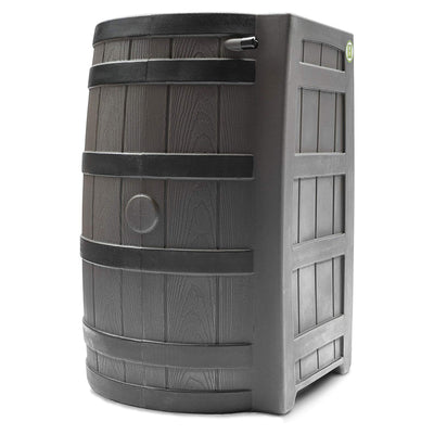 Good Ideas Rain Wizard Wood Rain Water Barrel with Darkened Ribs, Oak, (4 Pack) - VMInnovations