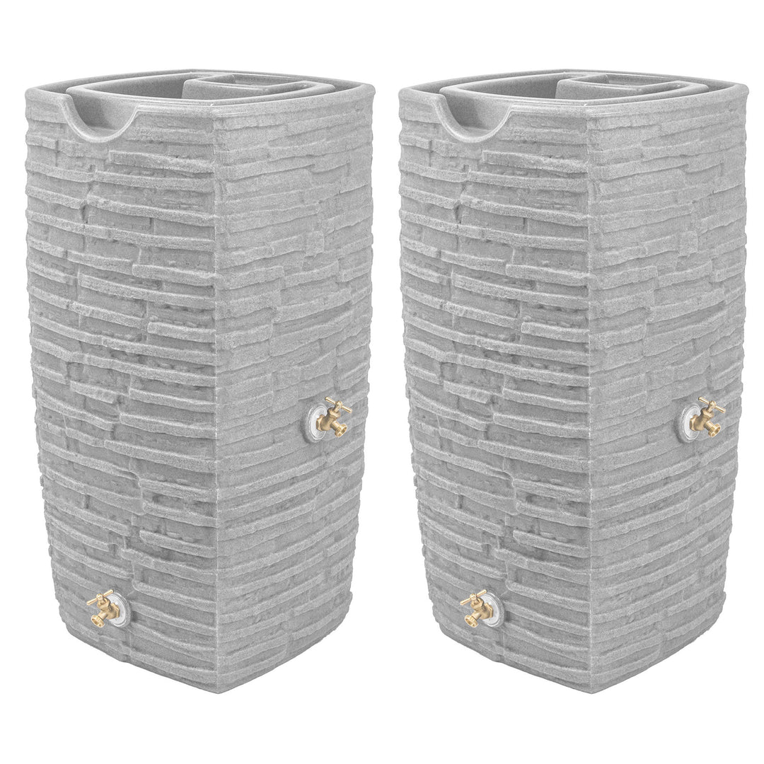 Good Ideas Impressions Riverwalk 50 Gallon Rain Saver, Light Granite (2 Pack)