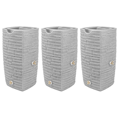 Good Ideas Impressions Riverwalk 50 Gallon Rain Saver, Light Granite (3 Pack) - VMInnovations