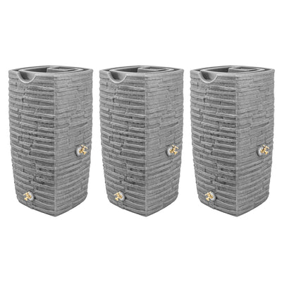 Good Ideas Impressions Riverwalk 50 Gallon Rain Saver, Dark Granite (3 Pack)