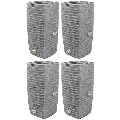 Good Ideas Impressions Riverwalk 50 Gallon Rain Saver, Dark Granite (4 Pack) - VMInnovations