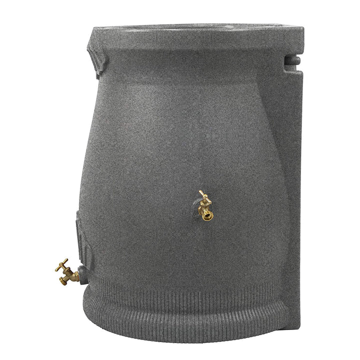 Good Ideas Rain Wizard 50 Gallon Plastic Rain Barrel Urn, Light Granite (2 Pack)