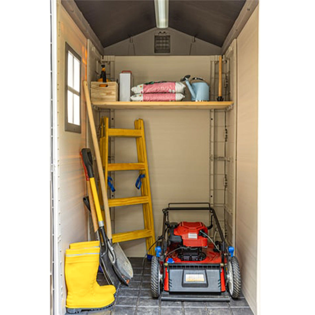 Keter Factor 4 x 6 Foot Outdoor Garden Tool Storage Shed, Brown (For Parts)