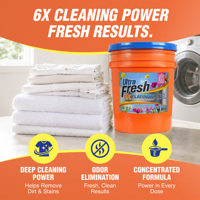 Ultra Fresh 6X Platinum 5 Gal Laundry Detergent w/ Spring Fresh Fabric Softener