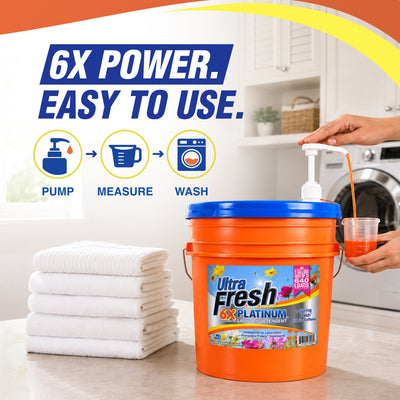 Ultra Fresh 6X Platinum 5 Gal Laundry Detergent w/ Spring Fresh Fabric Softener