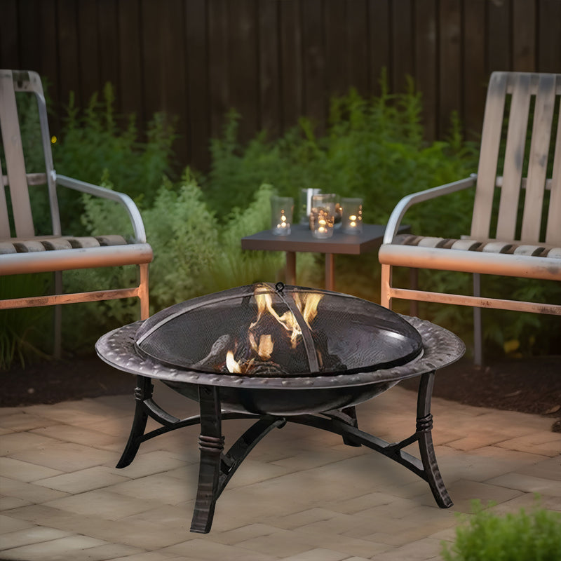 Four Seasons Courtyard 35" Wood Burning Fire Bowl w/Fire Grate, Black (Open Box)