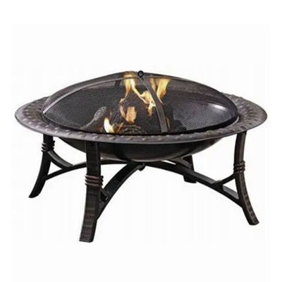 Four Seasons Courtyard 35 Inch Wood Burning Fire Bowl w/ Fire Grate, Black(Used)