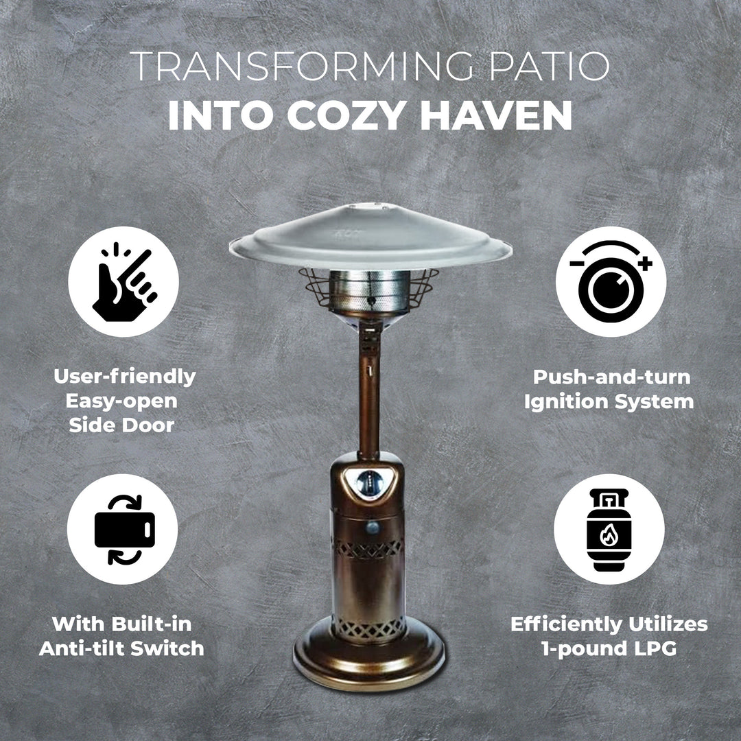 Four Seasons Courtyard 10000BTU Gas Heater Holds 1lb Propane Tank (Open Box) - VMInnovations