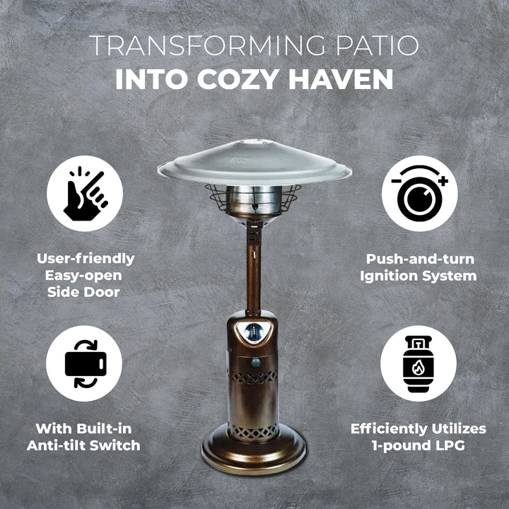 Four Seasons Courtyard 10000BTU Gas Heater Holds 1lb Propane Tank (Open Box) - VMInnovations