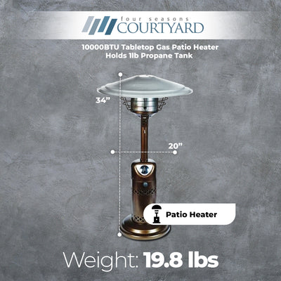 10000BTU Tabletop Gas Patio Heater Holds 1lb Propane Tank (Used) - VMInnovations
