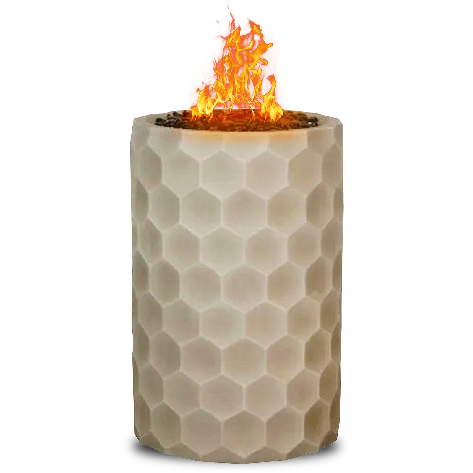 Four Seasons Courtyard Gas Fire Pit with Honeycomb Stone Pattern for Outdoor Use - VMInnovations
