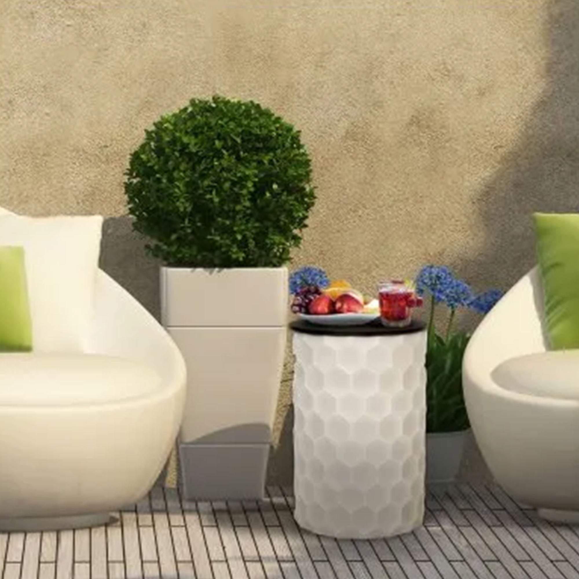 Four Seasons Courtyard Gas Fire Pit with Honeycomb Stone Pattern (For Parts)