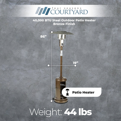 Four Seasons Courtyard 40,000 BTU Steel Patio Heater,Bronze Finish(Damaged) - VMInnovations