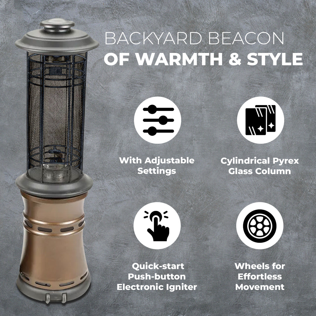 Four Seasons Courtyard Inferno 36,000 BTU Steel Outdoor Patio Heater, Bronze