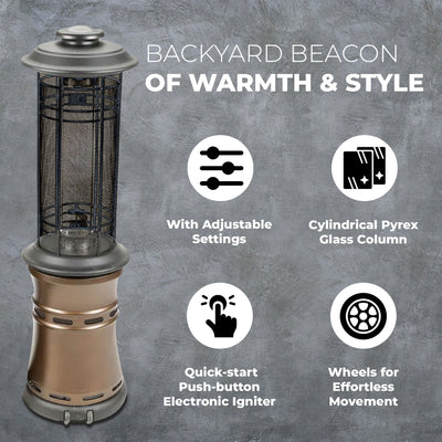 Four Seasons Courtyard Inferno 36,000 BTU Steel Patio Heater, Bronze (Used) - VMInnovations