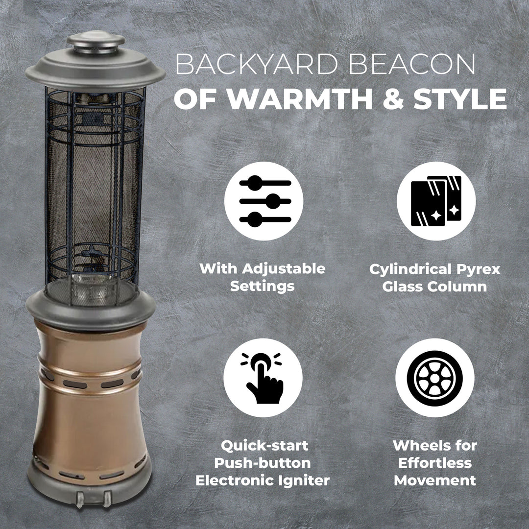Four Seasons Courtyard Inferno 36,000 BTU Steel Outdoor Patio Heater, Bronze - VMInnovations