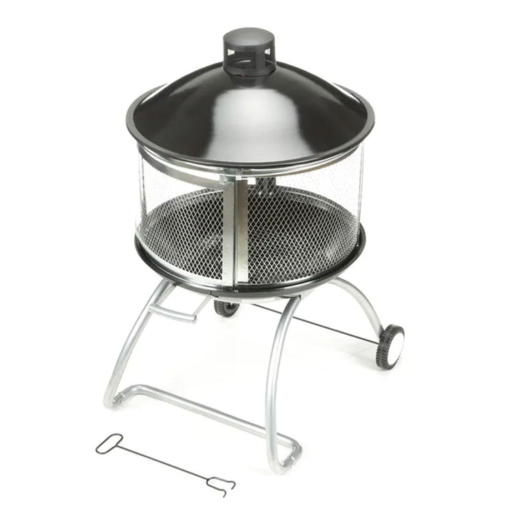 Four Seasons Courtyard 28" Portable Fire Pit with Sliding Door Design (Used) - VMInnovations