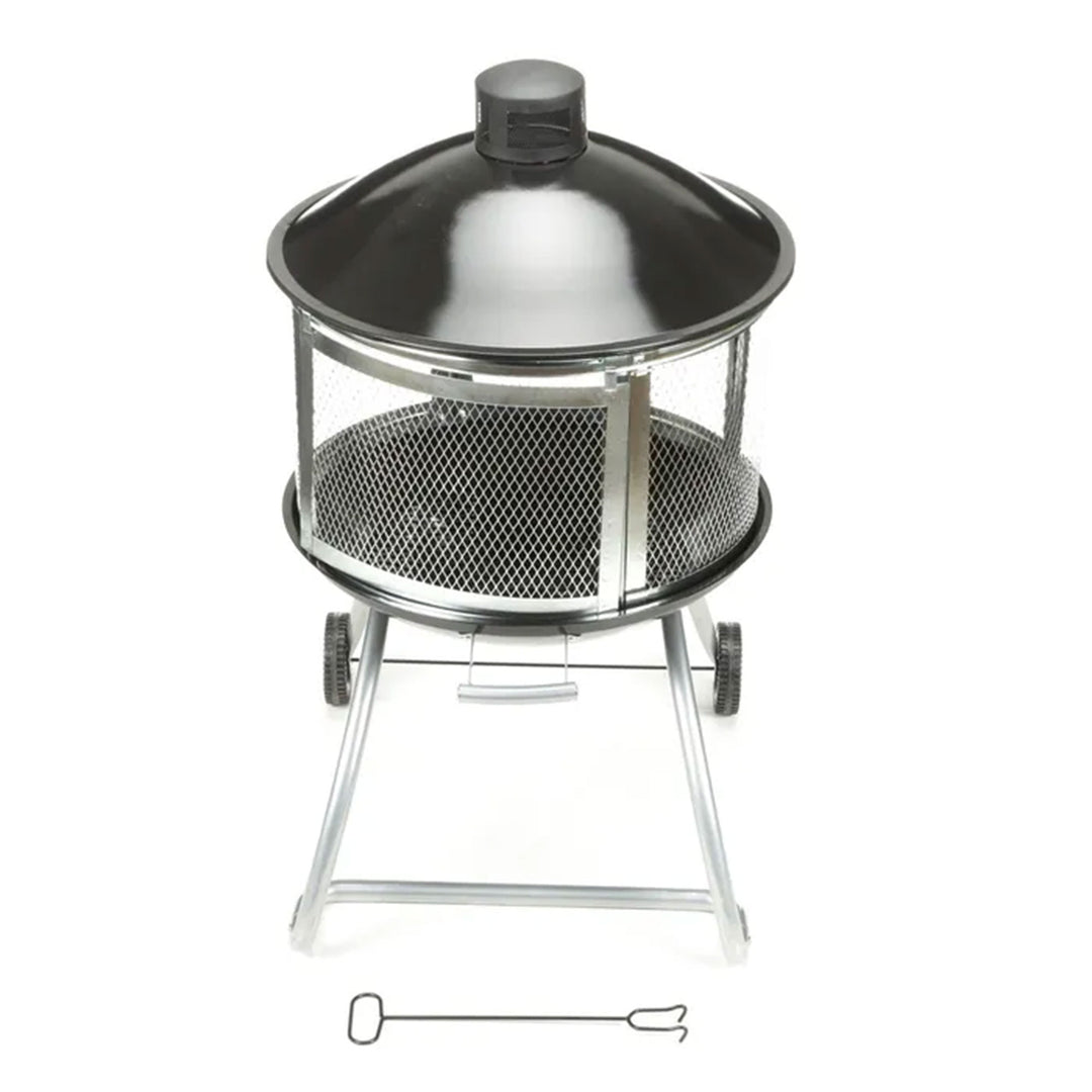 Four Seasons Courtyard 28" Portable Fire Pit with Sliding Door Design (Used) - VMInnovations