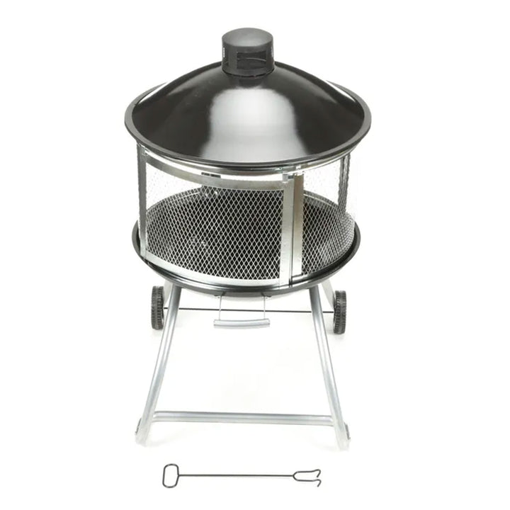 Four Seasons Courtyard 28" Portable Fire Pit with Sliding Door Design (Used) - VMInnovations