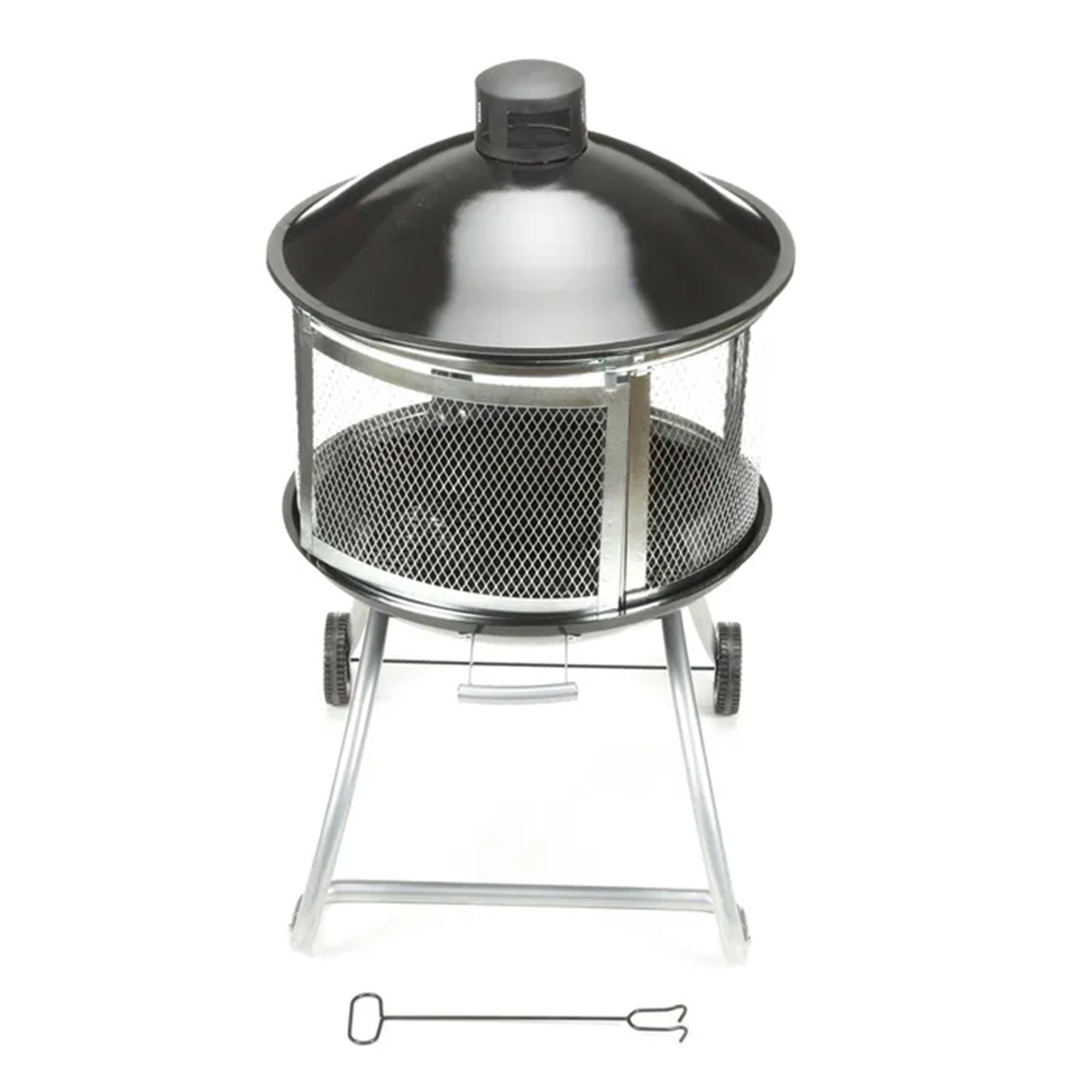 Four Seasons Courtyard 28" Portable Fire Pit with Sliding Door Design(For Parts) - VMInnovations