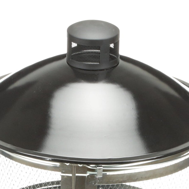 Four Seasons Courtyard Portable Fire Pit, 28" Outdoor Fireplace w/ Sliding Door