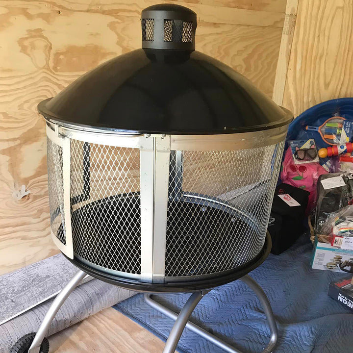 Four Seasons Courtyard 28" Portable Fire Pit with Sliding Door Design (Used) - VMInnovations