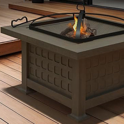 Four Seasons Courtyard Wood Burning Fire Pit w/Slate Top Table (Open Box)