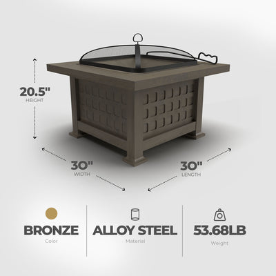 Four Seasons Courtyard Antique Wood Burning Fire Pit with Slate Top(For Parts) - VMInnovations