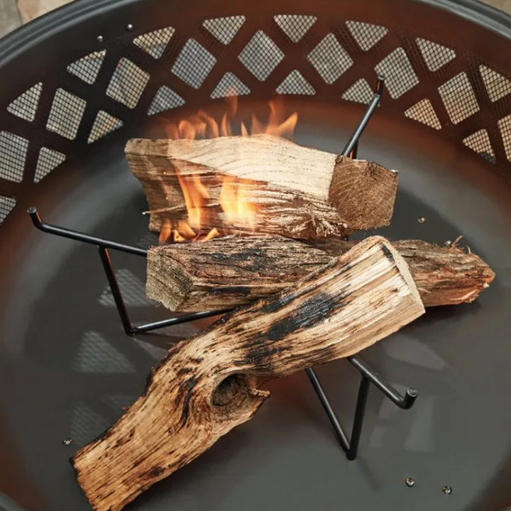 Four Seasons Courtyard 35" Lattice Fire Pit w/Steel Legs & Safety Ring(Open Box) - VMInnovations