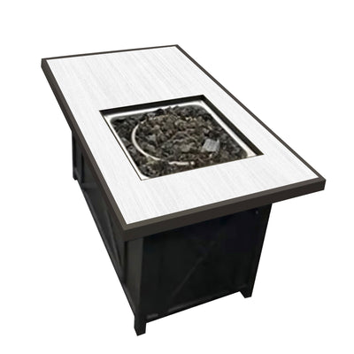 Four Seasons Courtyard Gas Fire Pit Coffee Table w/Stainless Steel Burner (Used) - VMInnovations