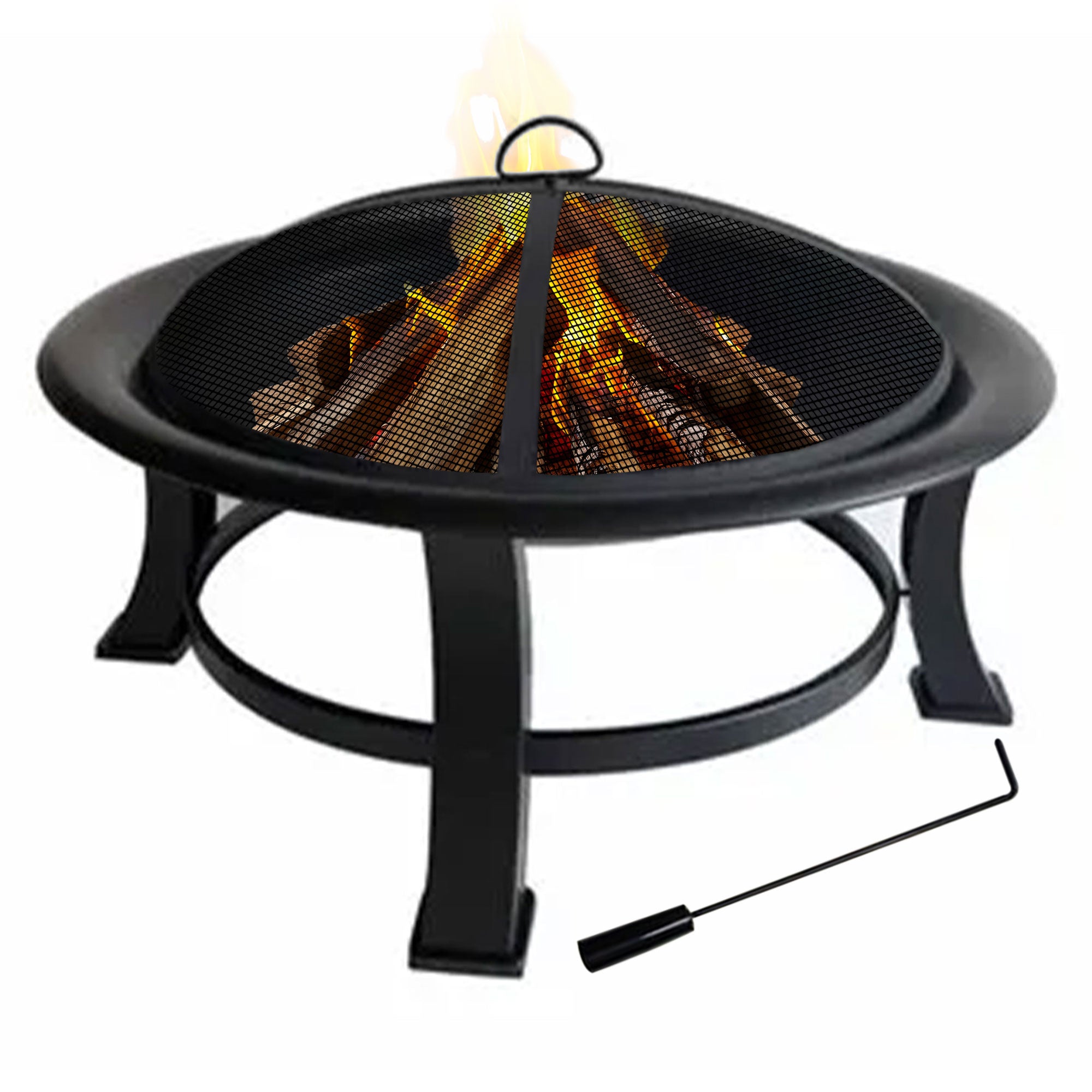 Four Seasons Courtyard 30" Outdoor Wood Burning Fire Pit with Screen (For Parts) - VMInnovations