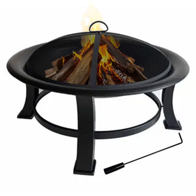 Four Seasons Courtyard 30" Round Outdoor Wood Burning Fire Pit w/ Screen (Used)