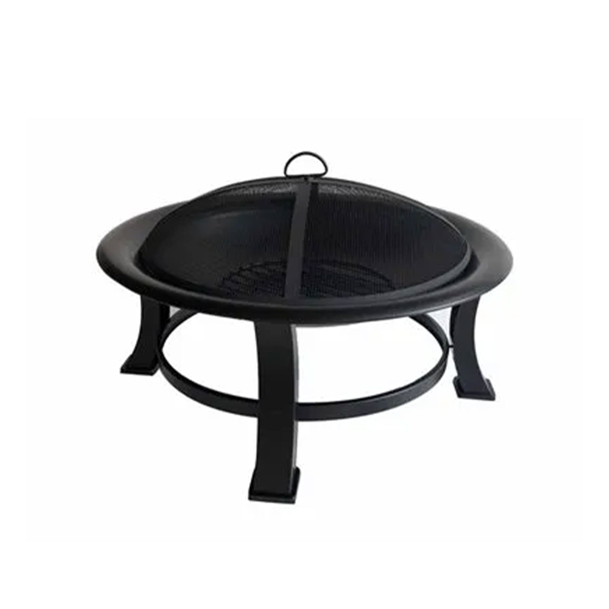 Four Seasons Courtyard 30 Inch Round Outdoor Wood Burning Fire Pit with Screen - VMInnovations