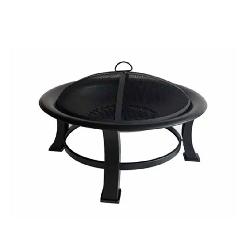 Four Seasons Courtyard 30 Inch Round Outdoor Wood Burning Fire Pit with Screen