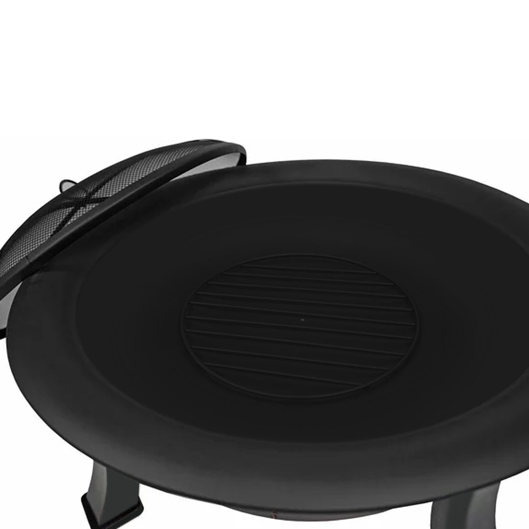 Four Seasons Courtyard 30 Inch Round Outdoor Wood Burning Fire Pit with Screen - VMInnovations