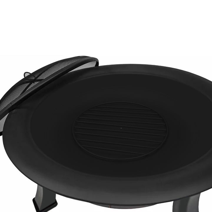 Four Seasons Courtyard 30 Inch Round Outdoor Wood Burning Fire Pit with Screen - VMInnovations