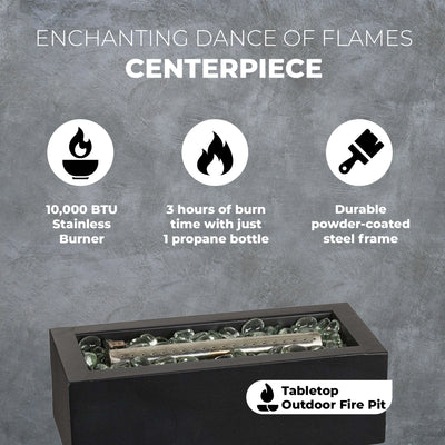 Four Seasons Courtyard 10,000 BTU Tabletop 14" Stainless Steel Fire Pit (Used) - VMInnovations