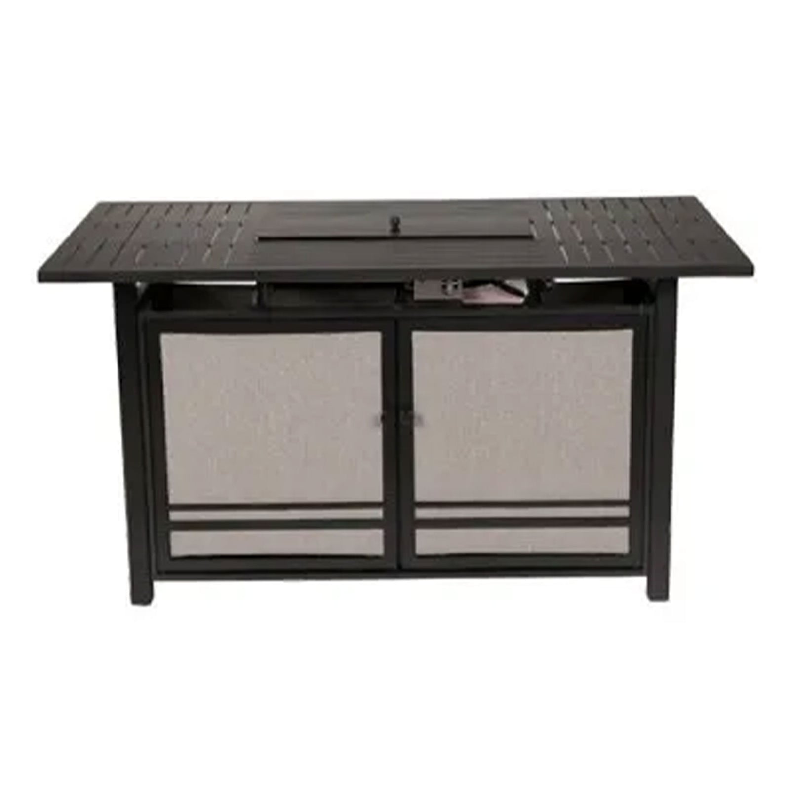 Four Seasons Courtyard Manhattan LP Gas Aluminum Fire Pit Table, Charcoal Gray - VMInnovations