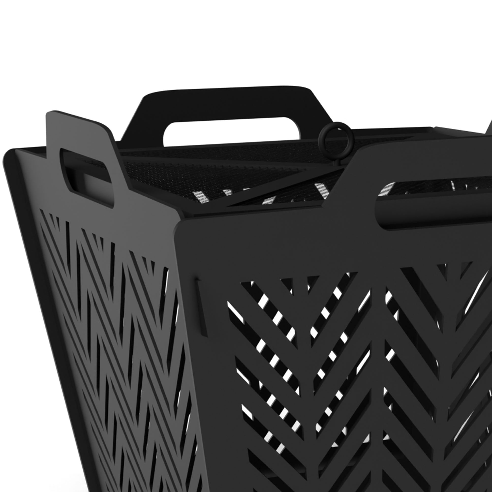 Four Seasons Courtyard Portable 19 Inch Square Steel Fire Pit with Cover, Black - VMInnovations