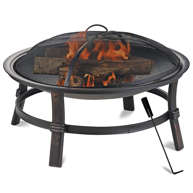 Mr. Bar-B-Q 29.3" Wood Burning Fireplace w/Match Ignition, Black (For Parts)