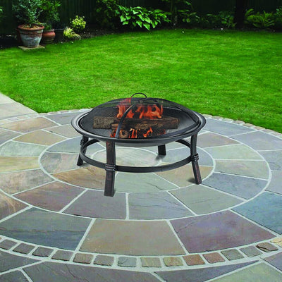 Mr. Bar-B-Q 29.3" Wood Burning Fireplace w/Match Ignition, Black (For Parts) - VMInnovations
