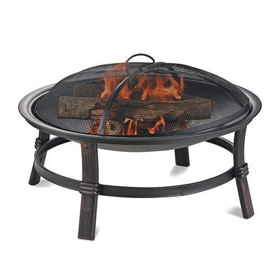 Mr. Bar-B-Q 29.3" Wood Burning Fireplace with Match Light Ignition, Black (Used)