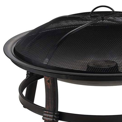 Mr. Bar-B-Q 29.3" Wood Burning Fireplace w/Match Ignition, Black (For Parts) - VMInnovations