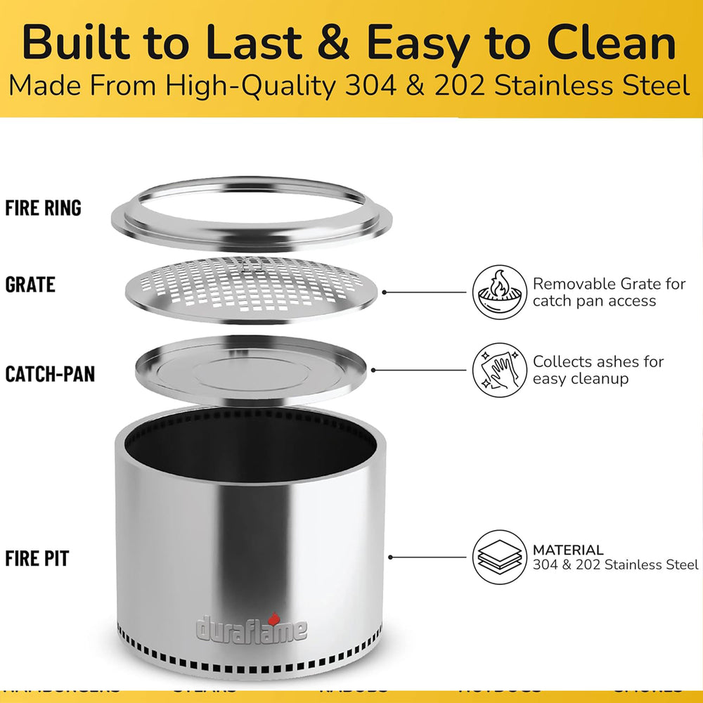 Duraflame 19.5" Smokeless Fire Pit w/Double Walled & Removable Grate (Open Box) - VMInnovations