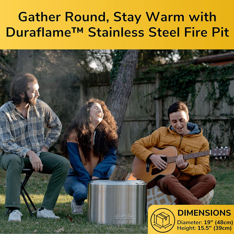 Duraflame 19.5" Smokeless Fire Pit w/Double Walled Technology & Grate(For Parts)